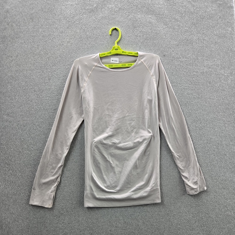 Koi Lite Women Scrub Top L/XL Light Gray Divine Long Sleeve Crew Neck